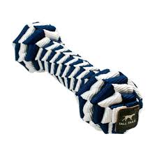 Tall Tails Navy Braided Bone Toy 9in - Image 1