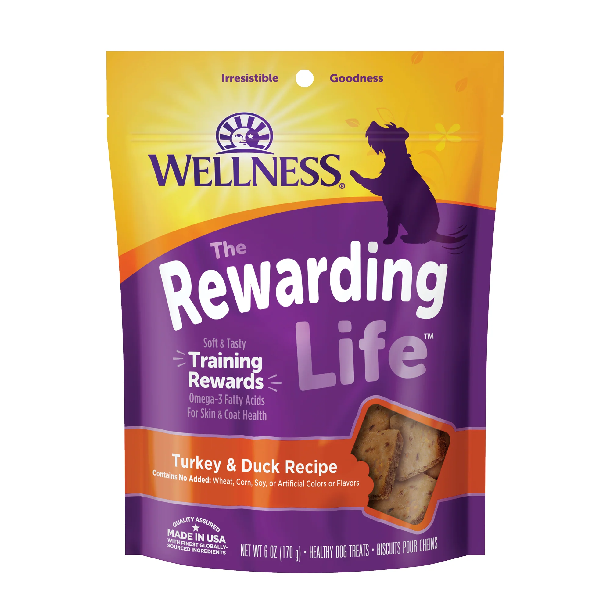 Wellness Rewarding Life Soft & Chewy Dog Treats Grain Free Turkey & Duck 6oz Bag - Image 1