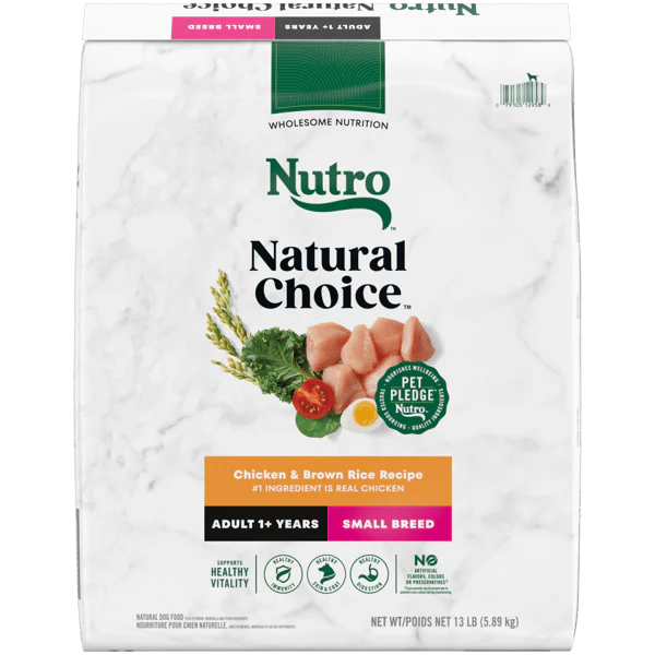 Nutro Natural Choice Dry Dog Food Small Breed Adult Chicken & Brown Rice Recipe 13lb bag - Image 1