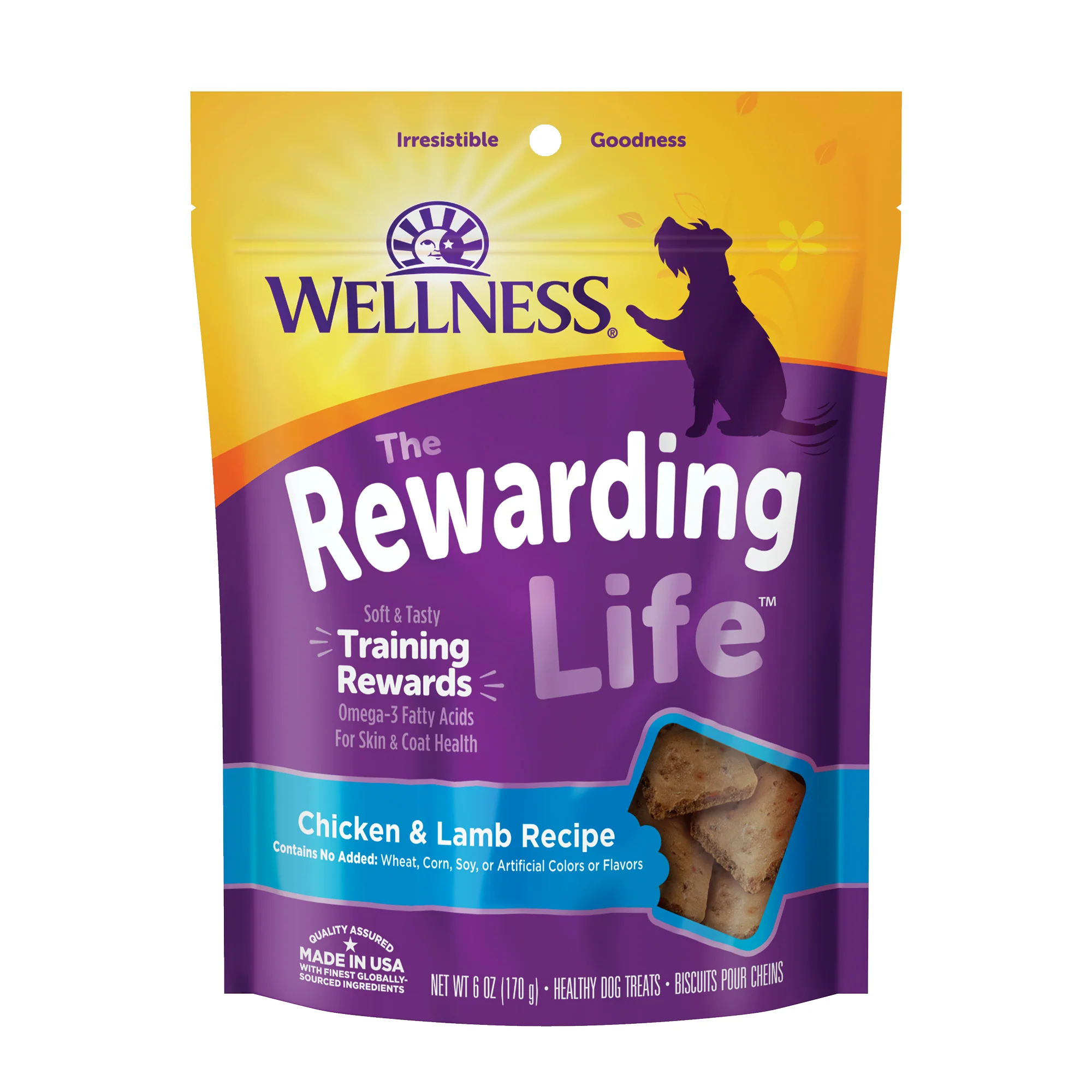 Wellness Rewarding Life Soft & Chewy Dog Treats Grain Free Chicken & Lamb 6oz Bag - Image 1