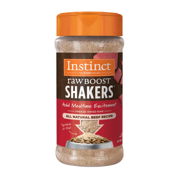 Instinct Freeze-Dried Raw Boost Shakers Grain-Free Beef Recipe Freeze-Dried Dog Food Topper 5.5oz Bottle - Image 1