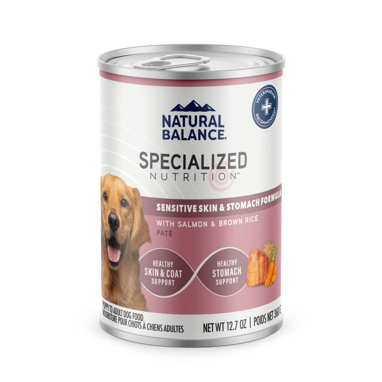 Natural Balance Sensitive Skin & Stomach Salmon & Brown Rice Canned Dog Food 12.7oz - Image 1