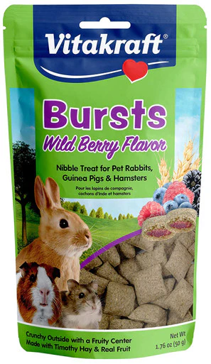 Vitakraft Bursts Treat for Rabbits, Guinea Pigs & Hamsters – Wild Berry Flavor 1.76oz - Image 1