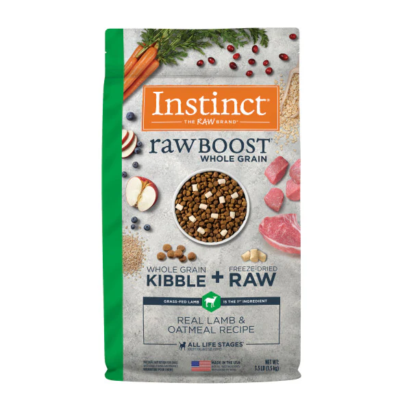Instinct Raw Boost Whole Grain Real Lamb & Oatmeal Recipe Dry Dog Food 3.5lb Bag - Image 1