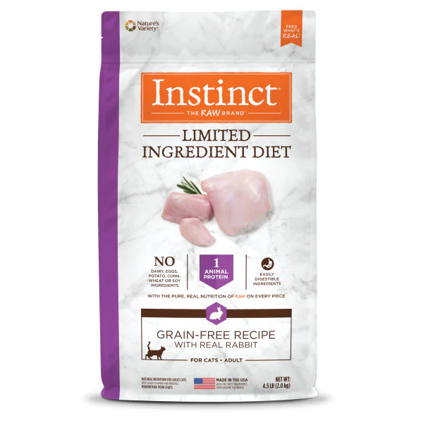 Instinct Limited Ingredient Diet Grain-Free Recipe with Real Rabbit Dry Cat Food 4.5lb Bag - Image 1