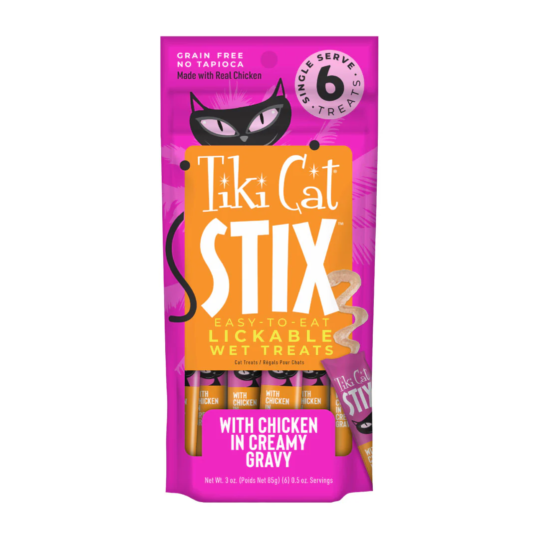 Tiki Cat Stix Wet Cat Treats Chicken 3oz Pouch - Image 1