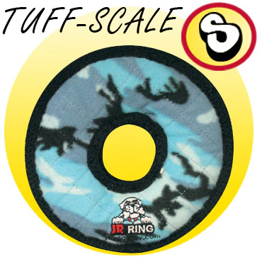 Tuffy Junior Ring Camo Blue  Durable Squeaky Dog Toy - Image 1