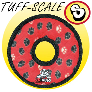 Tuffy Junior Ring Red Paw  Durable Dog Toy - Image 1