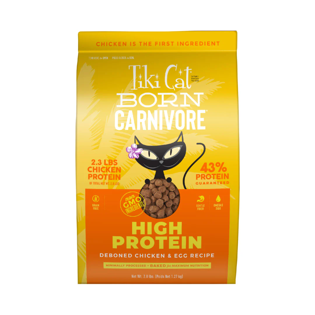Tiki Cat Born Carnivore High Protein Dry Cat Food Deboned Chicken & Egg 2.8lb - Image 1