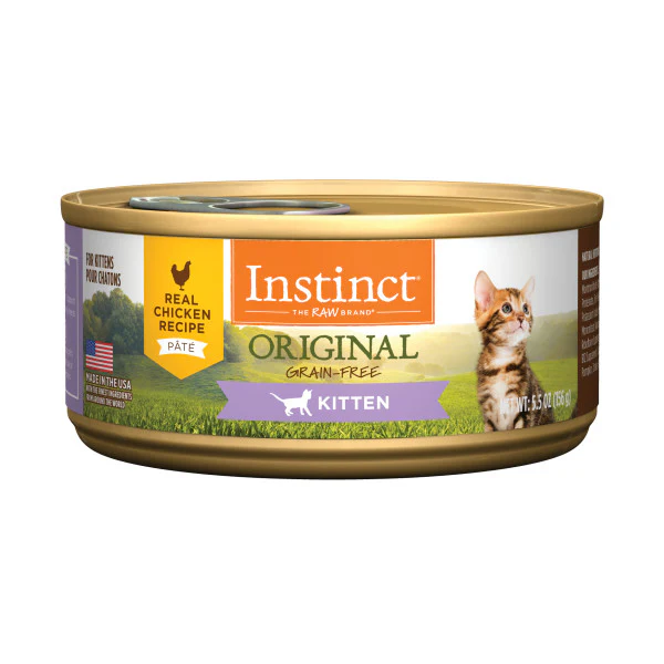 Instinct Original Kitten Grain-Free Pate Real Chicken Recipe Canned Cat Food 5.5oz Can - Image 1