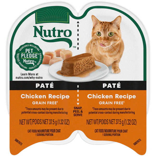 Nutro Wet Cat Food 2.6oz portion cup Chicken Recipe Paté - Image 1