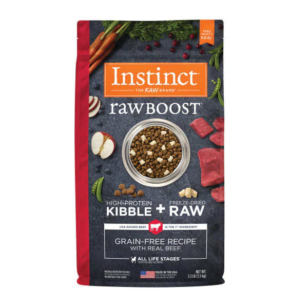 Instinct Raw Boost Grain-Free Recipe with Real Beef Dry Dog Food 3.5lb Bag - Image 1