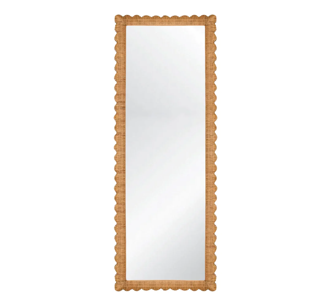 Scalloped Rattan Mirror - Image 1