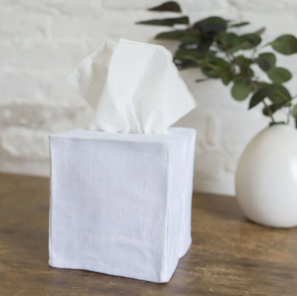 Savannah White Linen Tissue Covers - Image 2