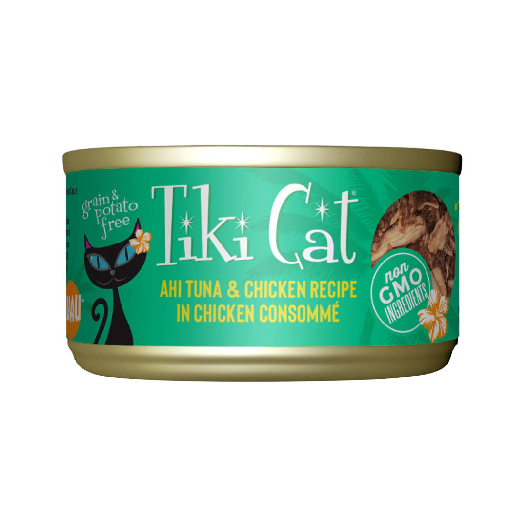 Tiki Cat Luau Wet Cat Food Ahi Tuna & Chicken 2.8oz Can - Image 1