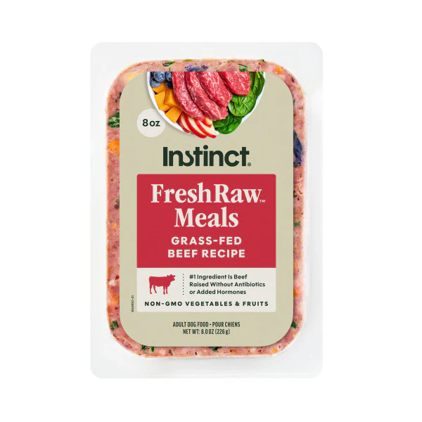 FreshRaw Meals Grass-Fed Beef Recipe Dog Food 8oz Clear Plastic Tray - Image 1