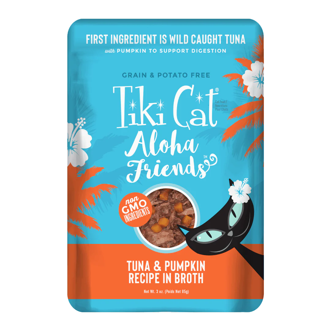 Tiki Cat Aloha Friends Wet Cat Food Tuna & Pumpkin 3oz Pouch - Image 1
