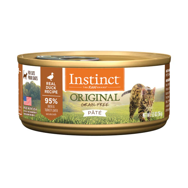 Instinct Original Grain-Free Pate Real Duck Recipe Canned Cat Food 5.5oz Can - Image 1