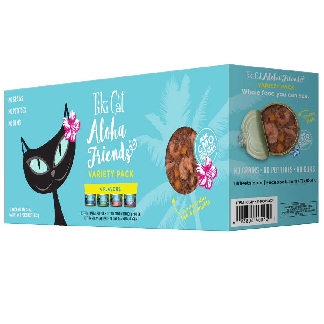 Tiki Cat Aloha Friends Wet Cat Food Variety Pack 3oz Cans (12 Count) - Image 1