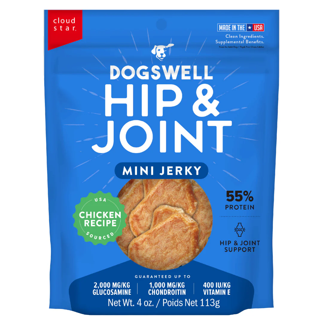 Dogswell Mini Jerky Dog Treats, Chicken Breast, 4 oz. Pouch - Image 1