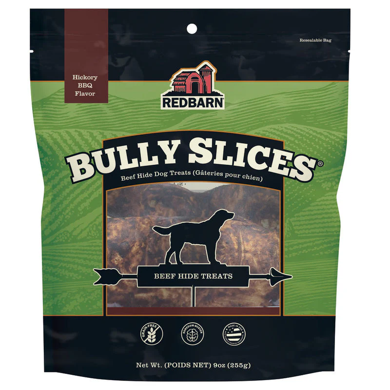 Redbarn Pet Products Natural Bully Slices Dog Treat Hickory BBQ 9oz - Image 1