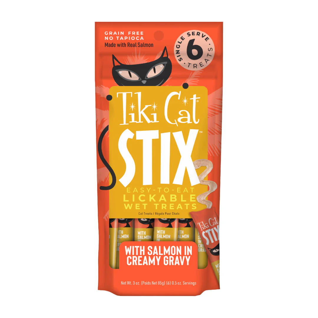 Tiki Cat Stix Wet Cat Treats Salmon 3oz Pouch - Image 1