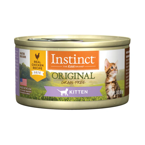 Instinct Original Kitten Grain-Free Pate Real Chicken Recipe Canned Cat Food 3oz Can - Image 1