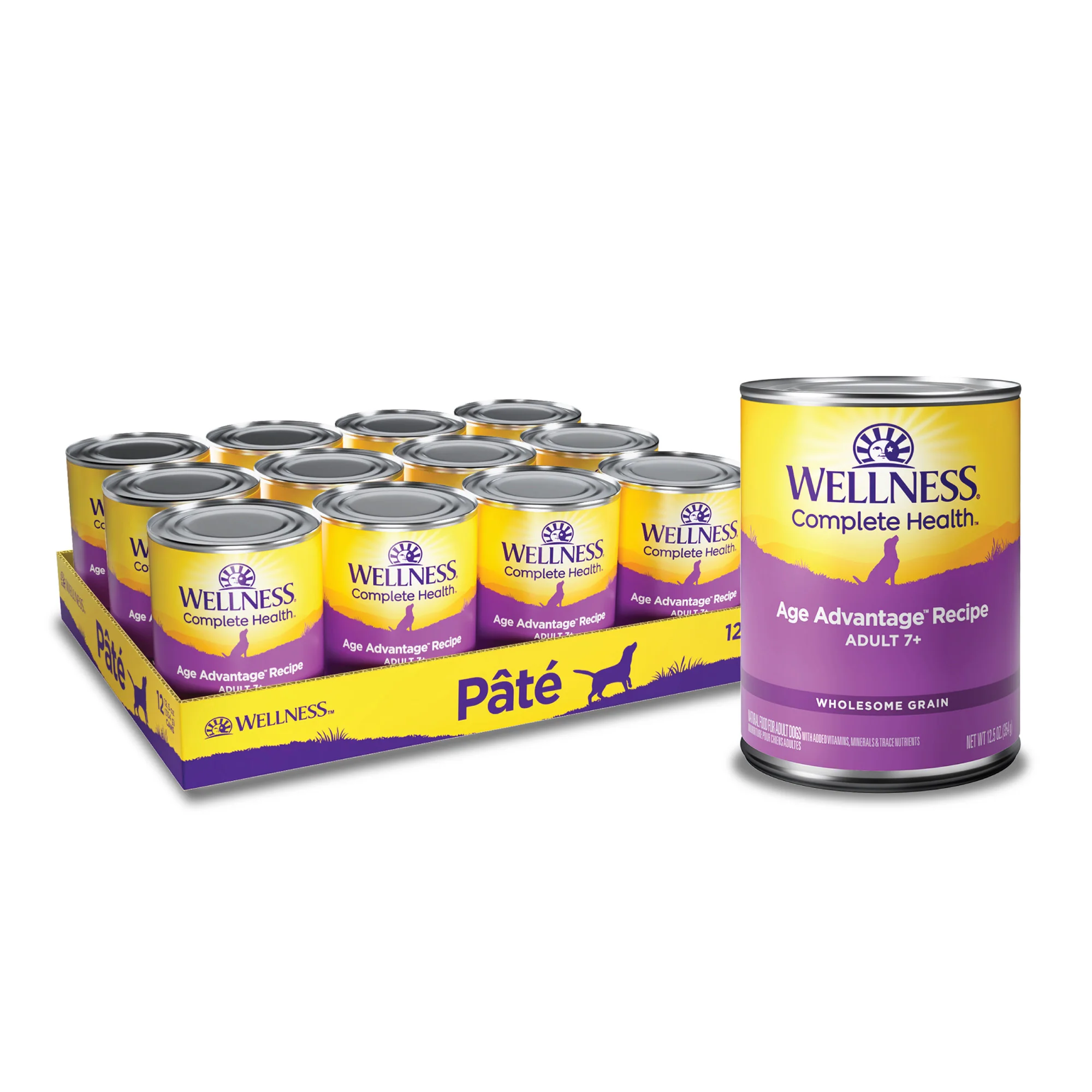 Wellness Complete Health Natural Wet Canned Dog Food Senior Chicken & Sweet Potato 12.5oz Can - Image 1