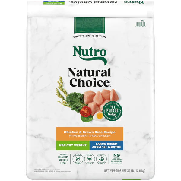 Nutro Natural Choice Dry Dog Food Large Breed Adult Healthy Weight Chicken & Brown Rice Recipe 30lb bag - Image 1