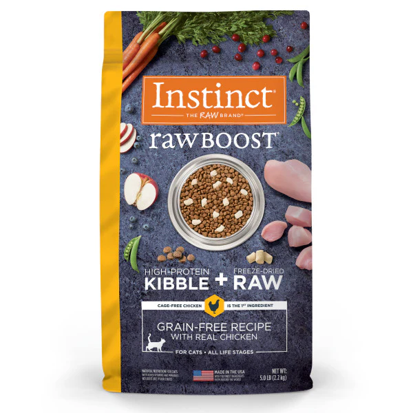 Instinct Raw Boost Grain-Free Recipe with Real Chicken Dry Cat Food 5lb Bag - Image 1