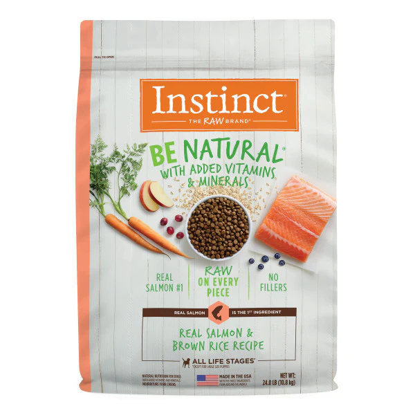 Instinct Be Natural Real Salmon & Brown Rice Recipe Dry Dog Food 24lb Bag - Image 1