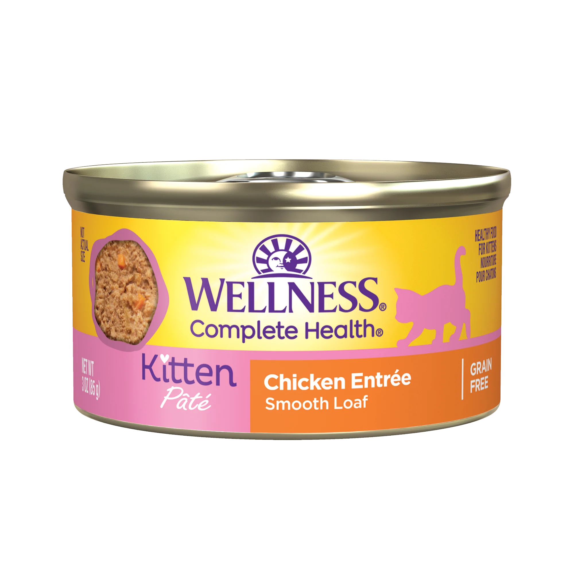 Wellness Complete Health Kitten Canned Wet Cat Food Chicken Pate 3ozs - Image 1