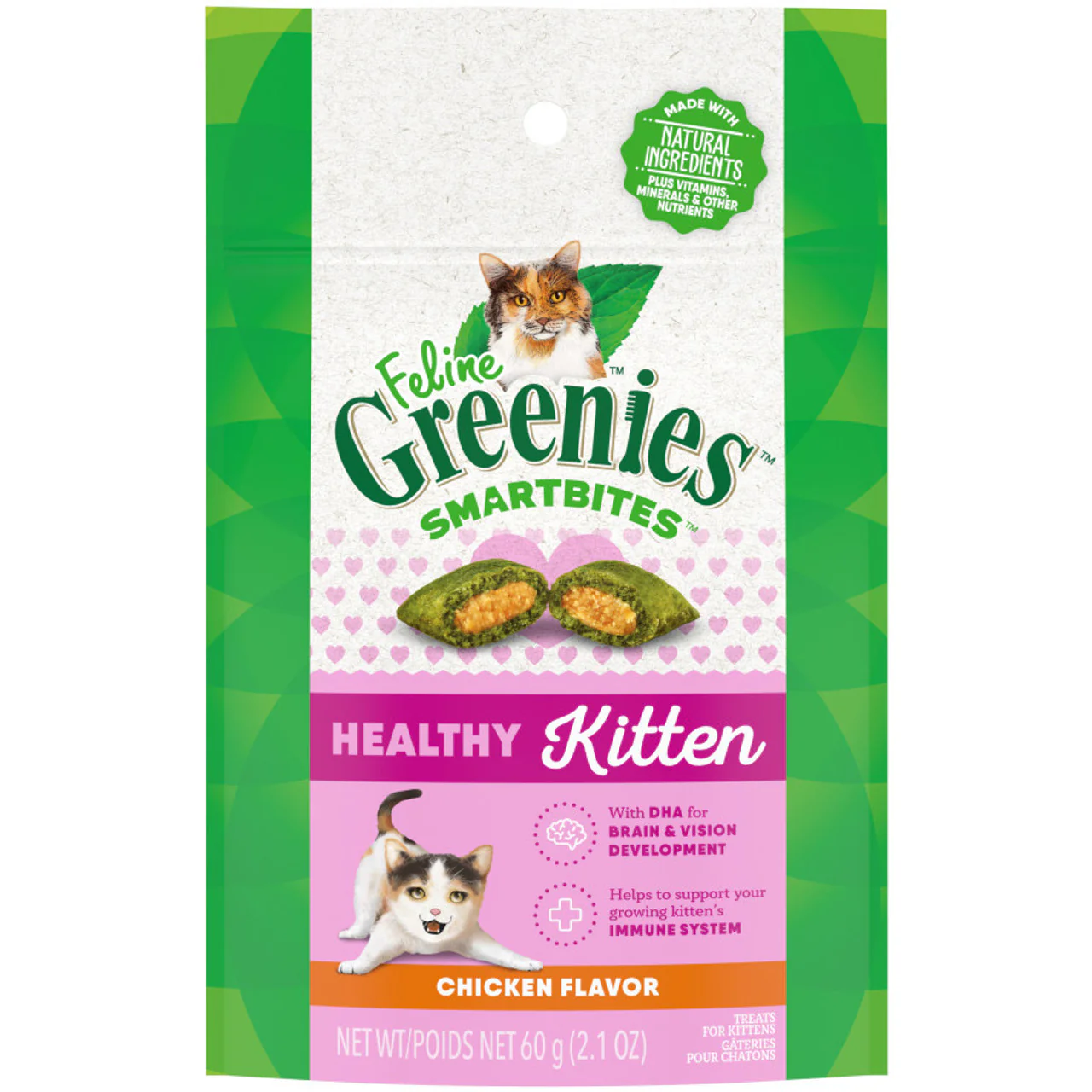 Greenies Smartbites Healthy Kitten 2.1oz Chicken Flavor - Image 1